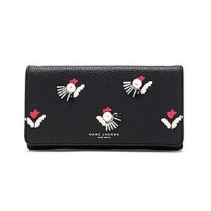 NEW marc jacobs continental wallet, leather, tulip